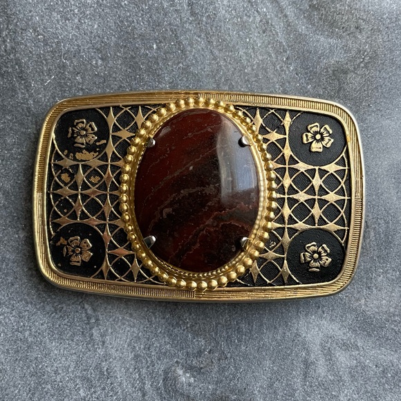 Vintage 1970’s Western Agate Belt Buckle - Picture 6 of 8